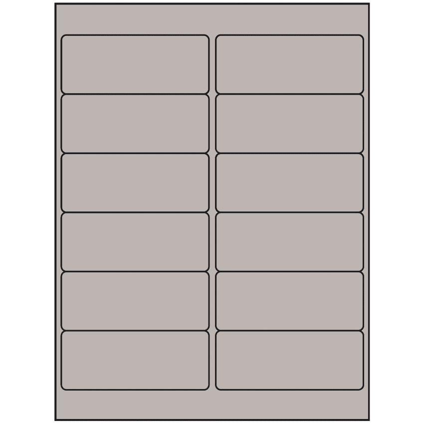 4" x 1.5" Gray Rectangular Sheet Labels