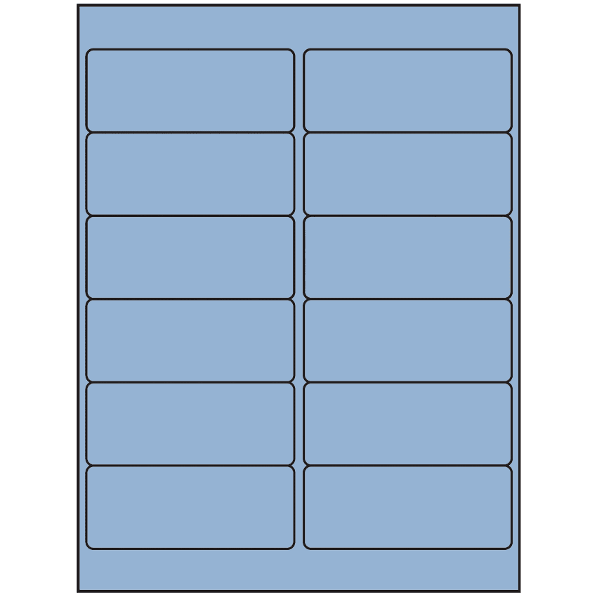 4" x 1.5" Pastel Blue Rectangular Sheet Labels