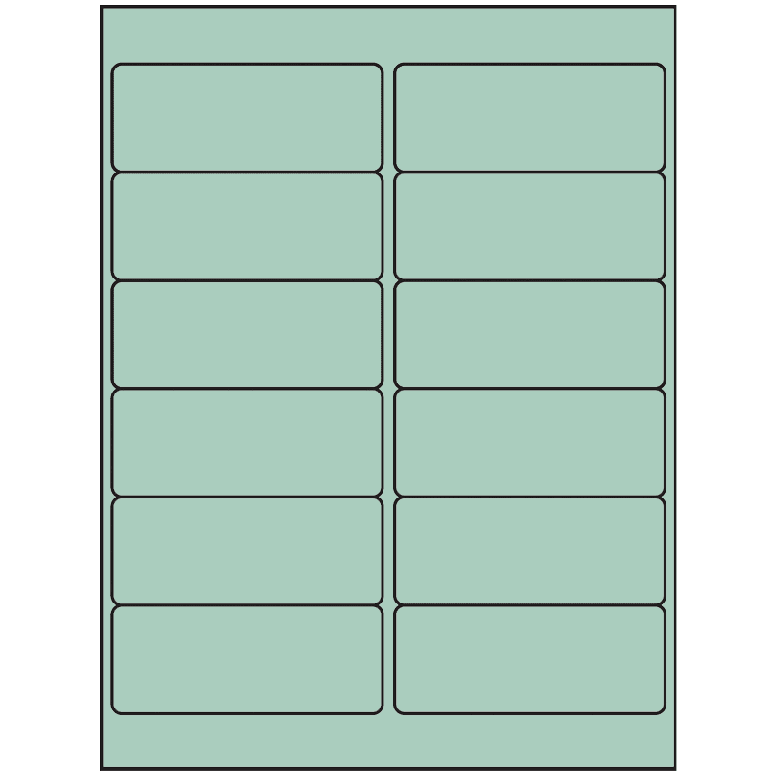 4" x 1.5" Pastel Green Rectangular Sheet Labels