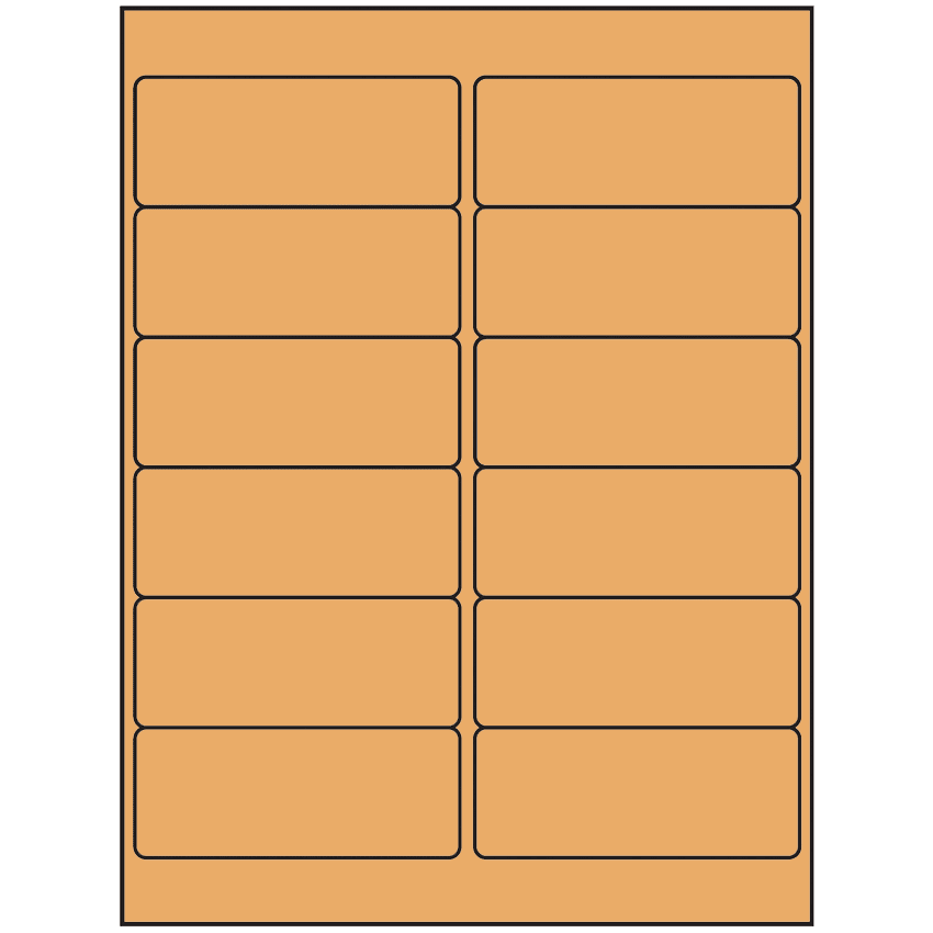 4" x 1.5" Pastel Orange Rectangular Sheet Labels