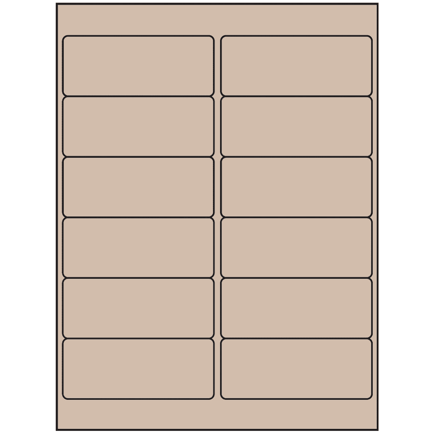 4" x 1.5" Pastel Tan Rectangular Sheet Labels
