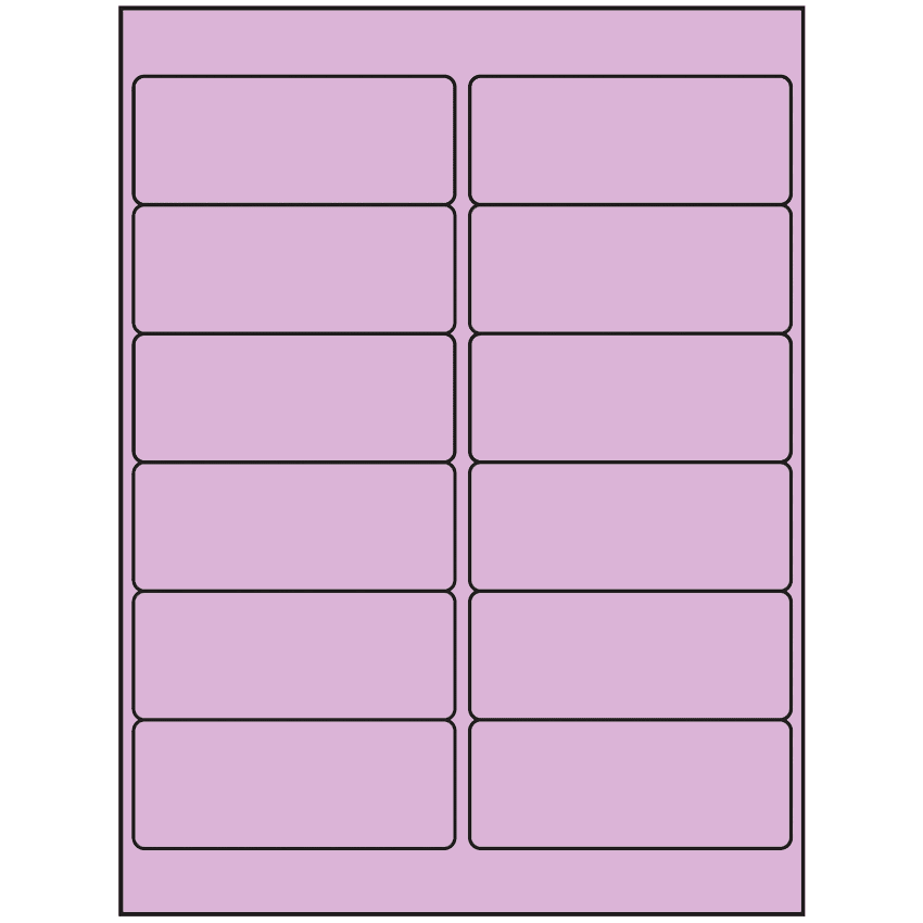 4" x 1.5" Pastel Purple Rectangular Sheet Labels
