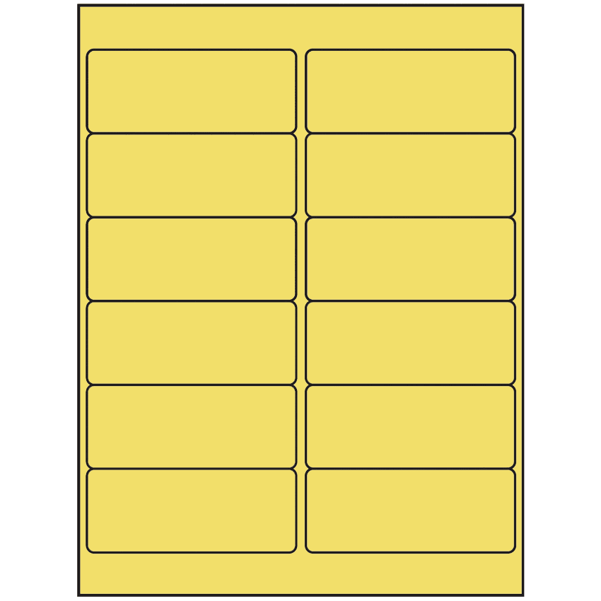 4" x 1.5" Pastel Yellow Rectangular Sheet Labels