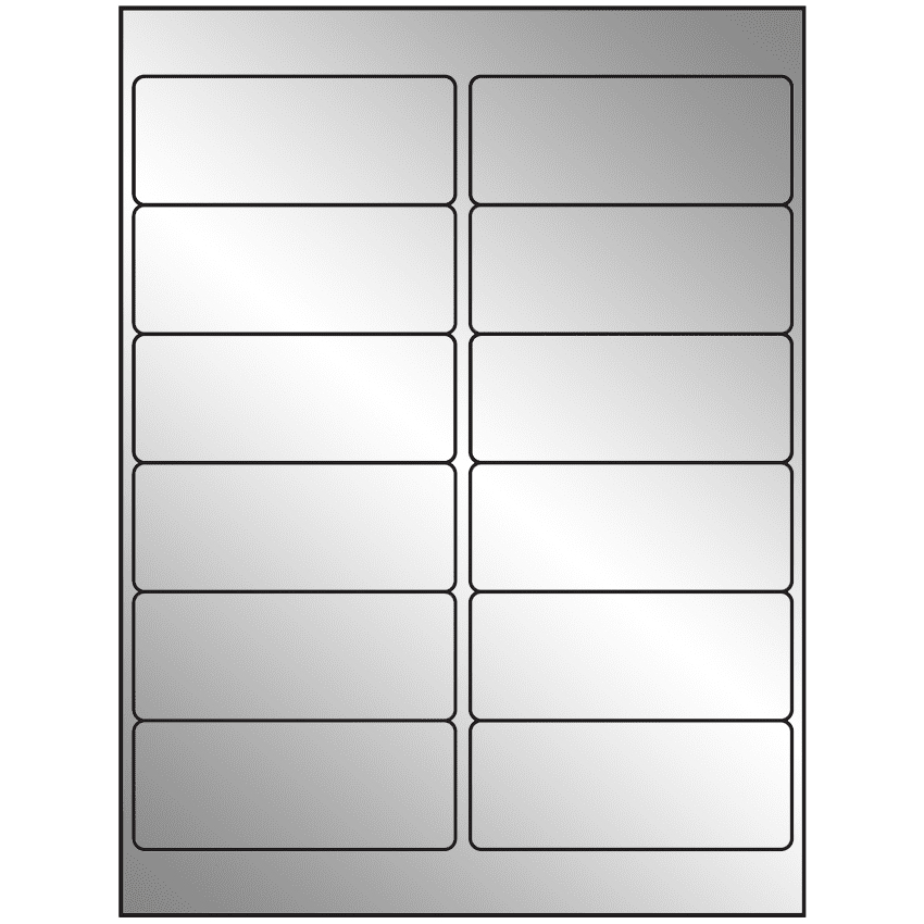 4" x 1.5" Silver Foil Rectangular Sheet Labels