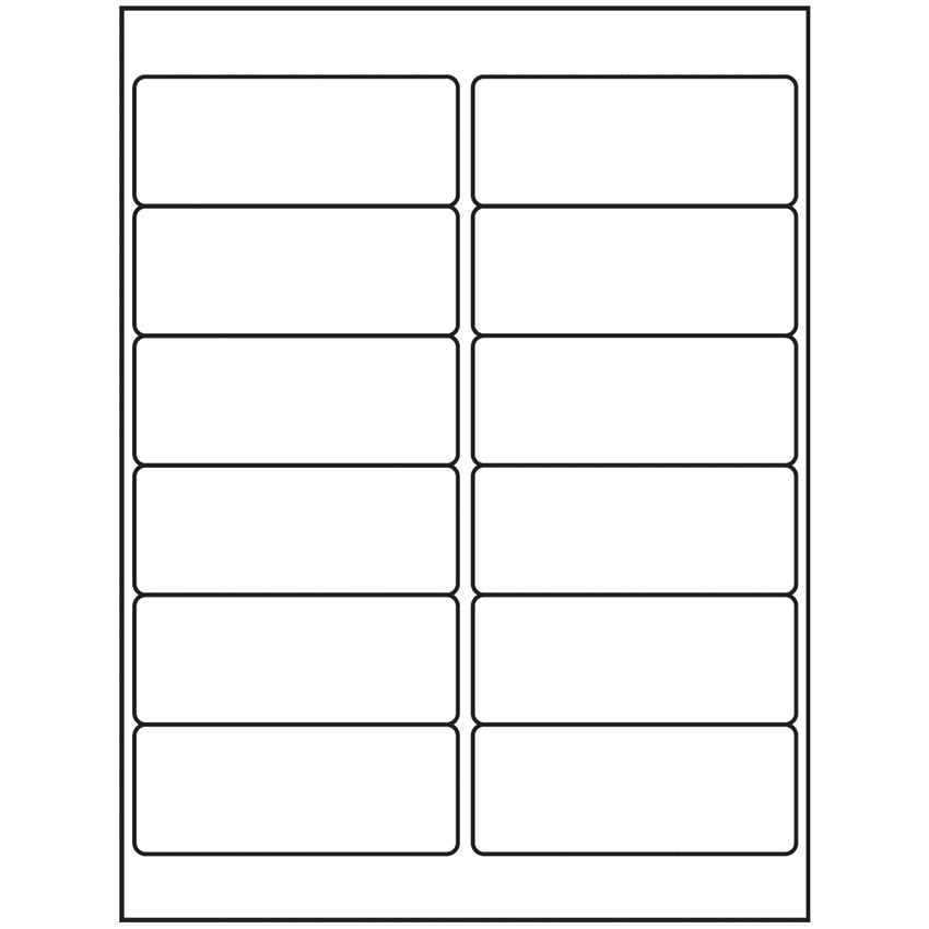 4" x 1.5" White Rectangular Sheet Labels