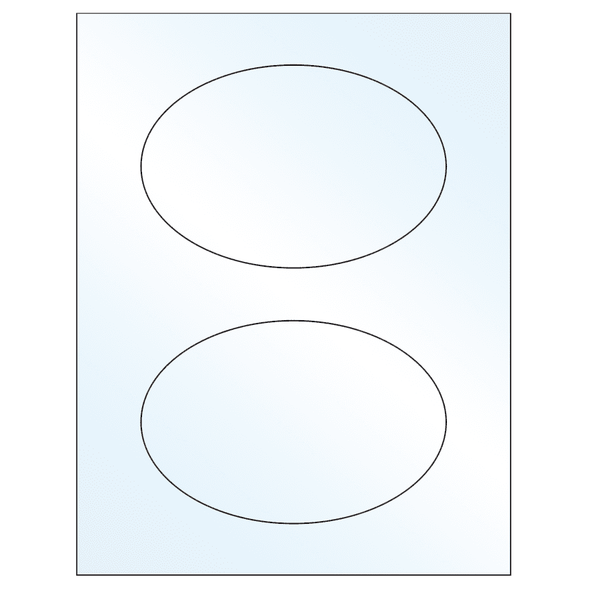 6" x 4" Crystal Clear Oval Sheet Labels