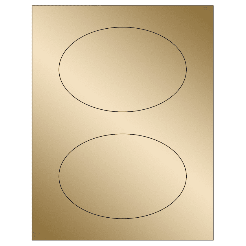 6" x 4" Gold Foil Oval Sheet Labels