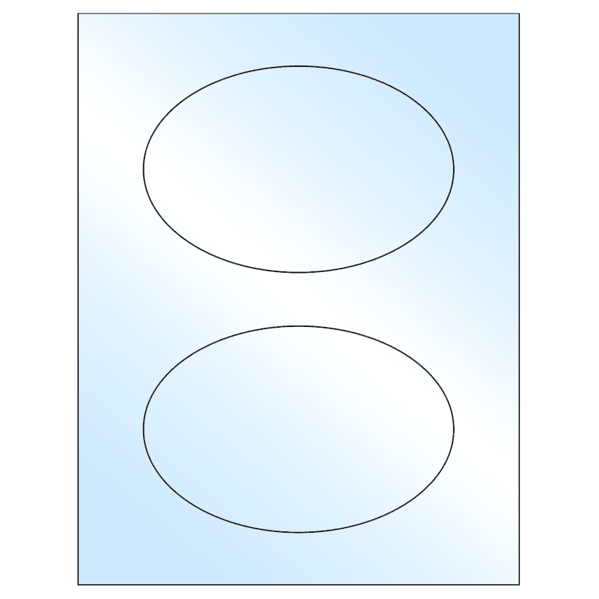 6" x 4" White Premium High Gloss Oval Sheet Labels