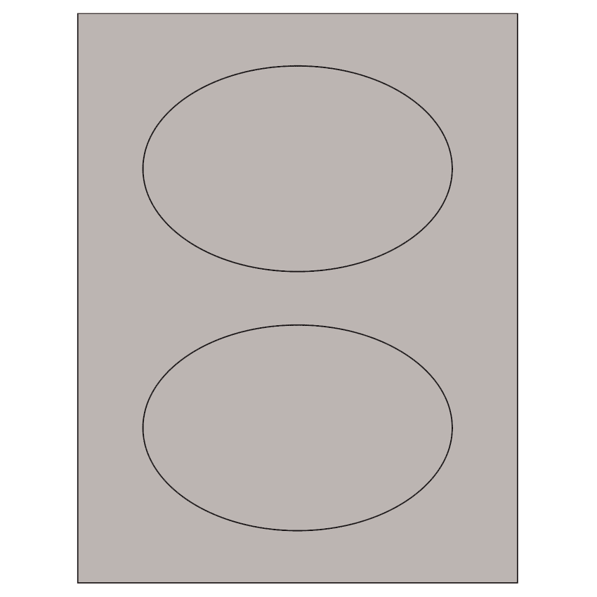 6" x 4" Gray Oval Sheet Labels