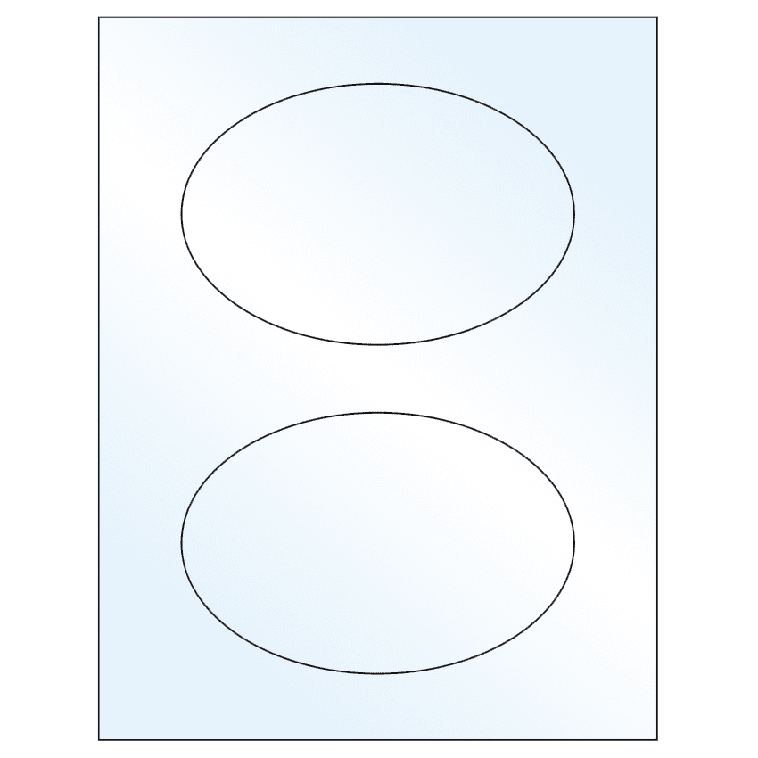 6" x 4" White Mid Gloss Oval Sheet Labels