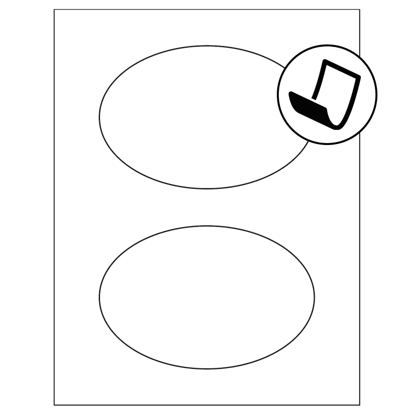 6" x 4" Blockout Oval Sheet Labels
