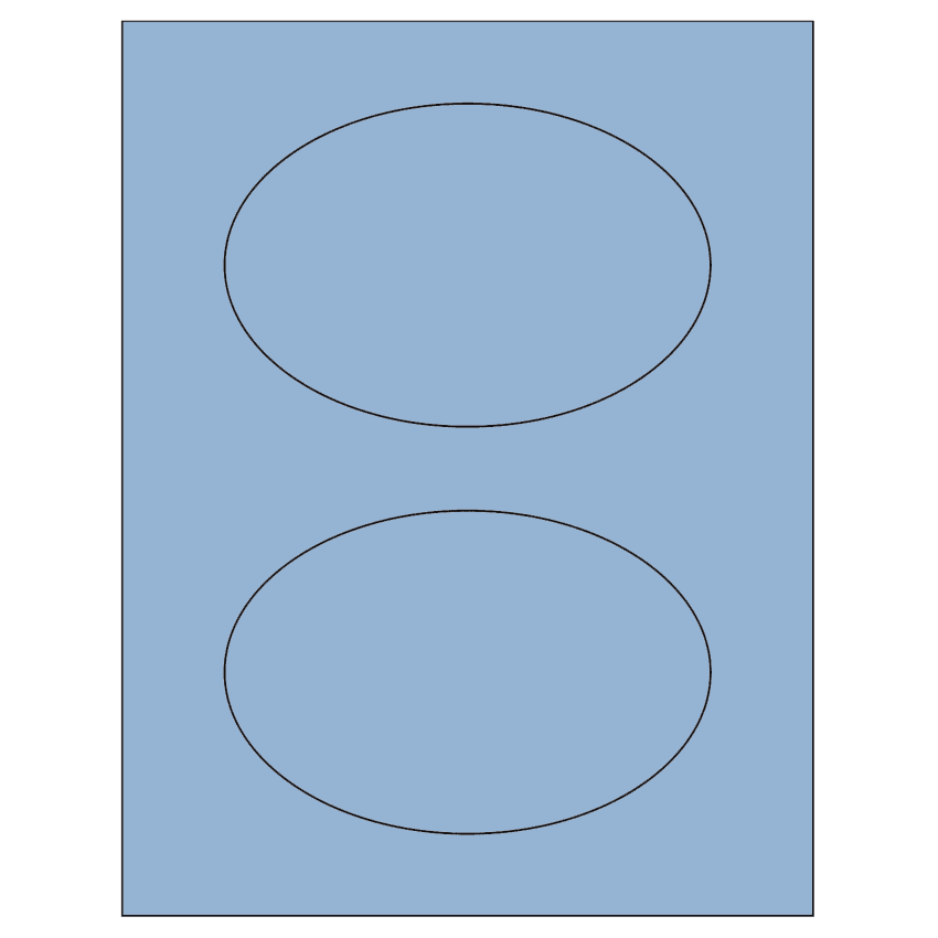 6" x 4" Pastel Blue Oval Sheet Labels