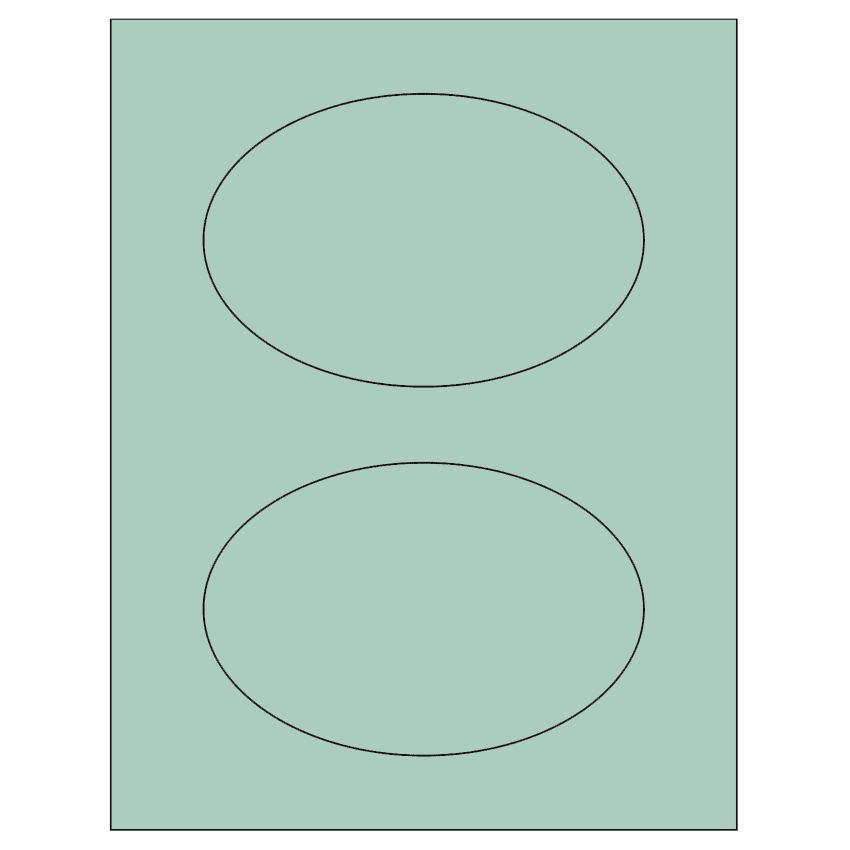 6" x 4" Pastel Green Oval Sheet Labels