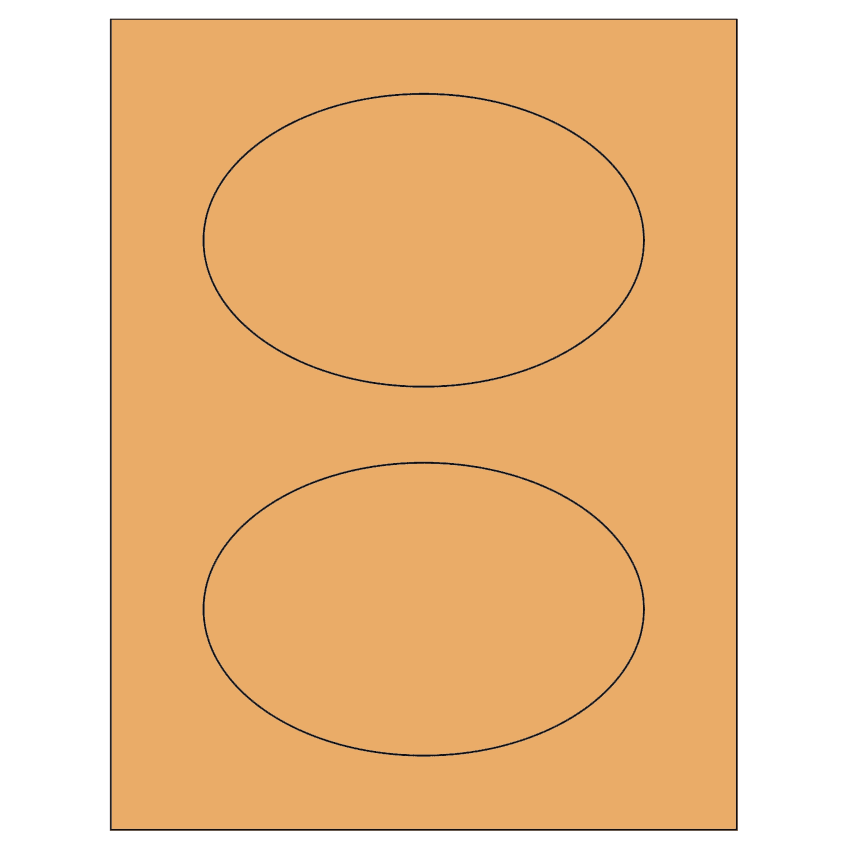 6" x 4" Pastel Orange Oval Sheet Labels