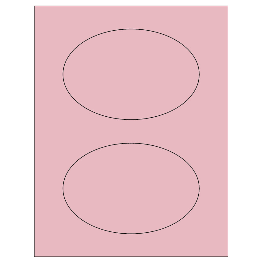 6" x 4" Pastel Pink Oval Sheet Labels