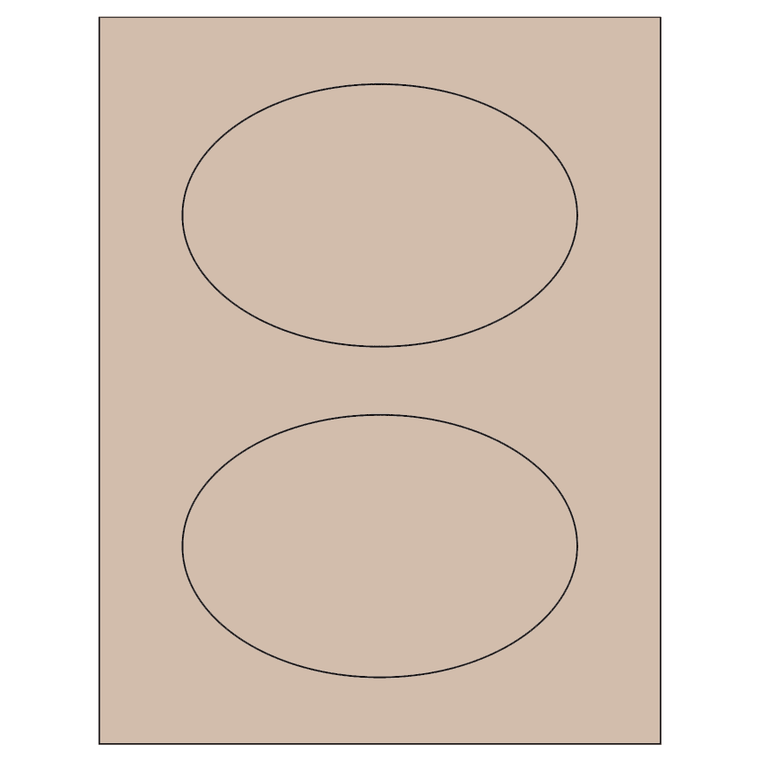 6" x 4" Pastel Tan Oval Sheet Labels