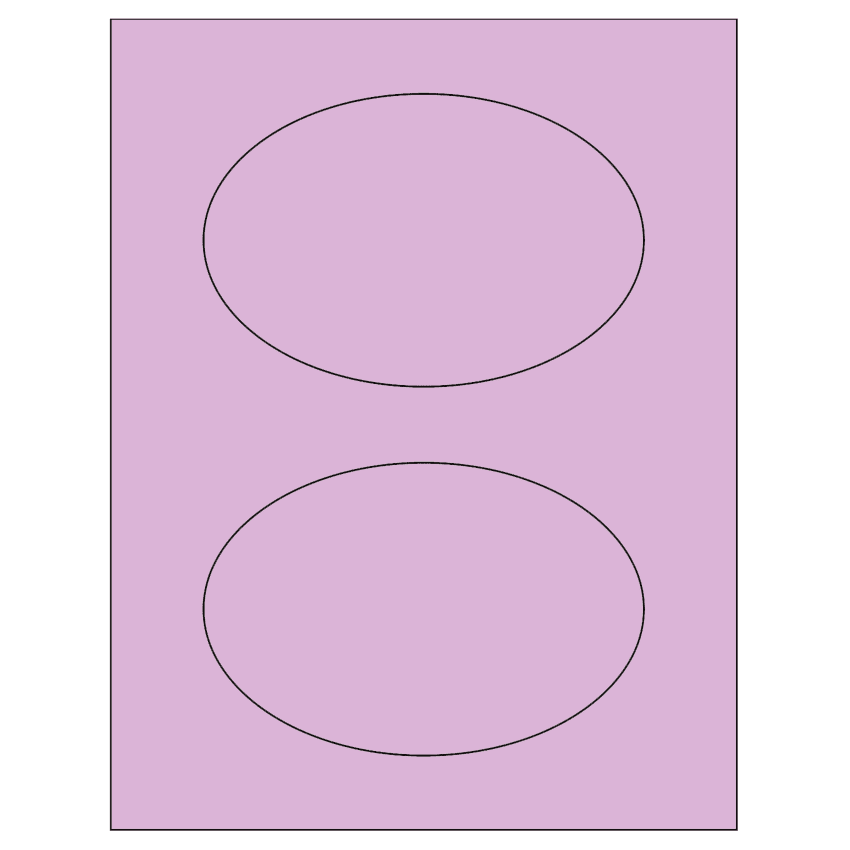 6" x 4" Pastel Purple Oval Sheet Labels