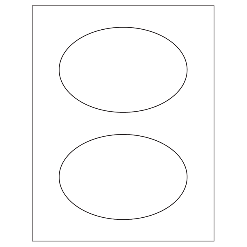 6" x 4" White Polyester Oval Sheet Labels