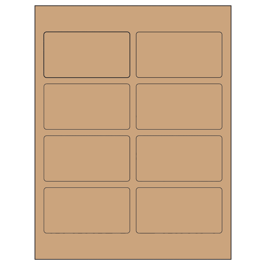 3.75" x 2" Brown Kraft Rectangular Sheet Labels