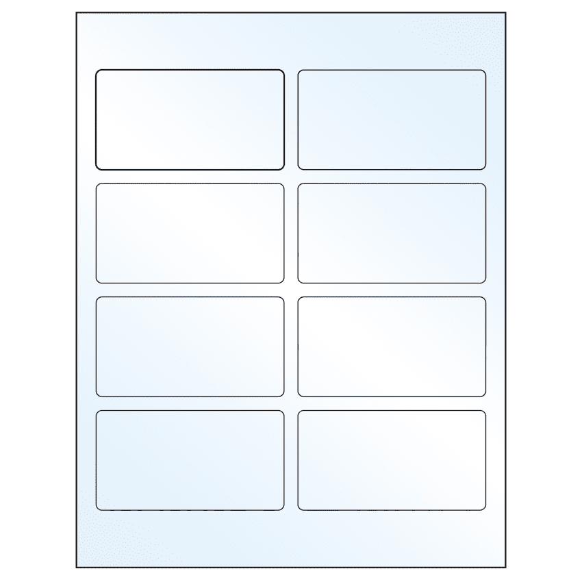 3.75" x 2" Crystal Clear Rectangular Sheet Labels
