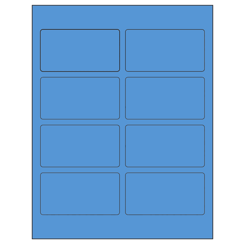 3.75" x 2" Fluorescent Blue Rectangular Sheet Labels
