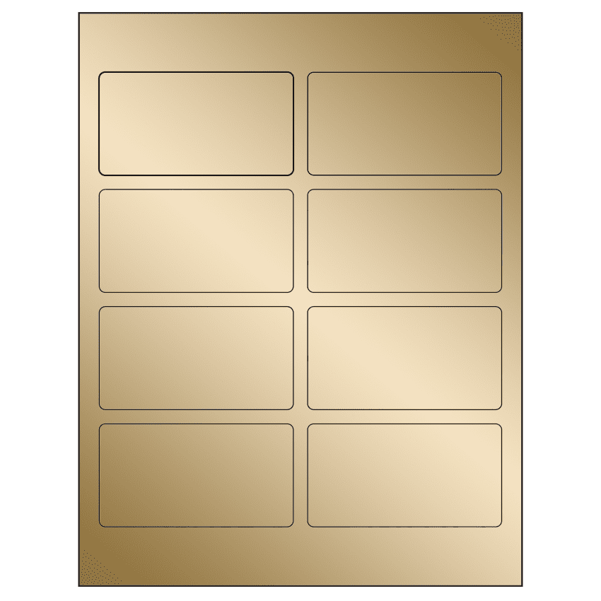 3.75" x 2" Gold Foil Rectangular Sheet Labels