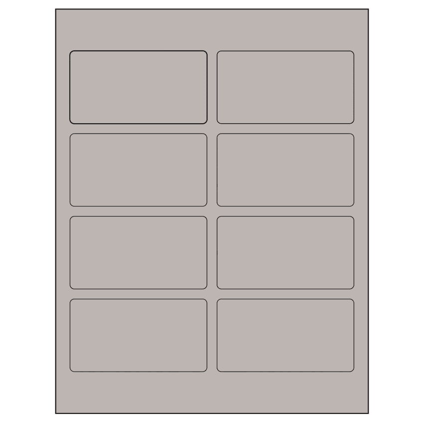 3.75" x 2" Gray Rectangular Sheet Labels