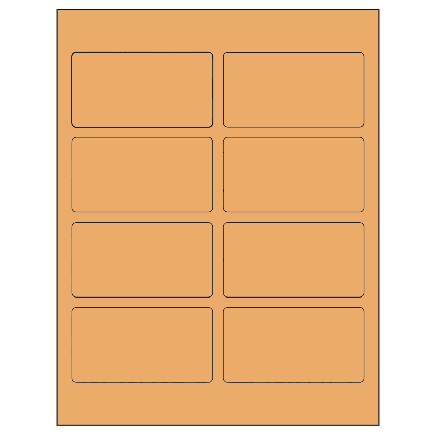 3.75" x 2" Pastel Orange Rectangular Sheet Labels