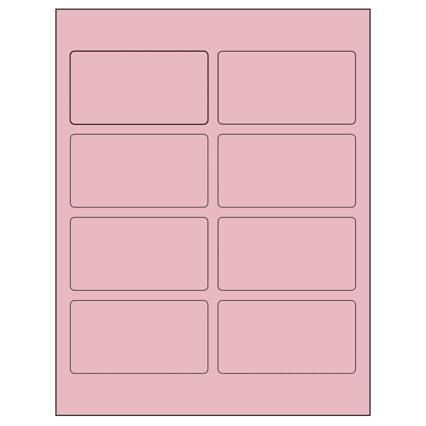 3.75" x 2" Pastel Pink Rectangular Sheet Labels