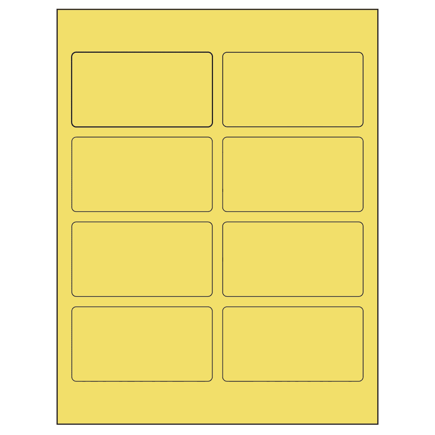 3.75" x 2" Pastel Yellow Rectangular Sheet Labels