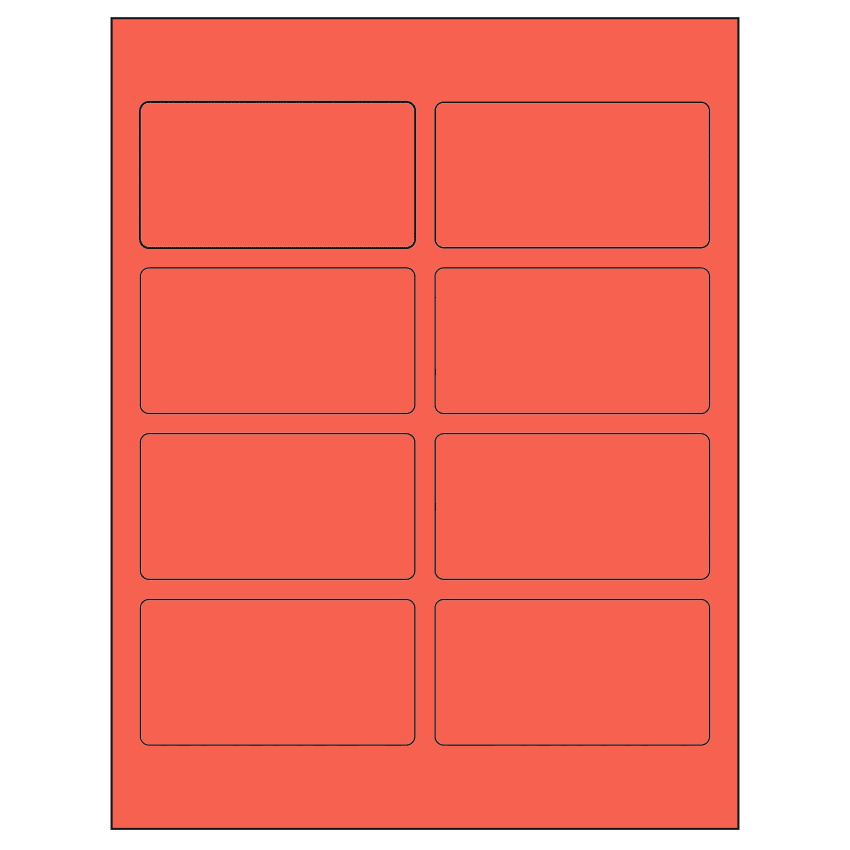 3.75" x 2" Red Rectangular Sheet Labels
