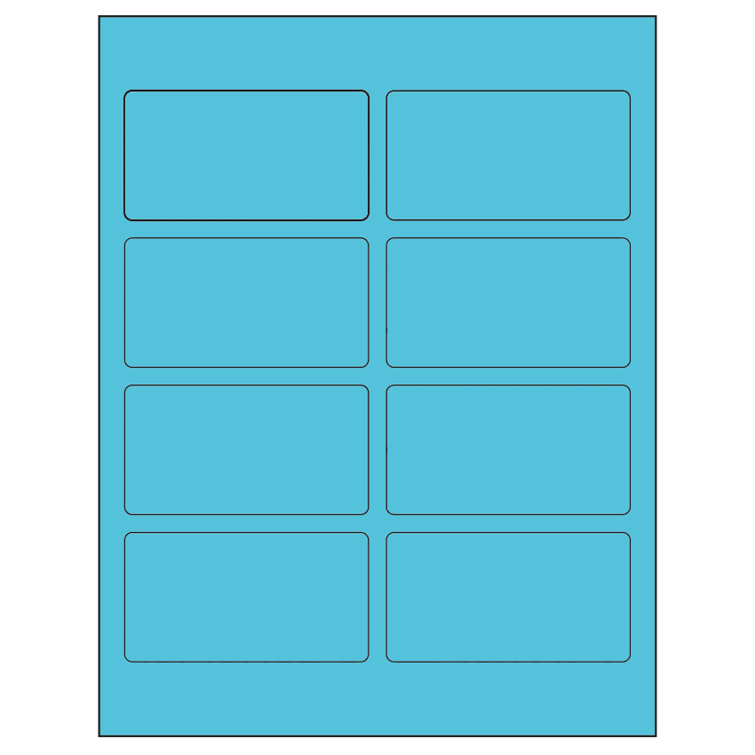 3.75" x 2" Turquoise Rectangular Sheet Labels