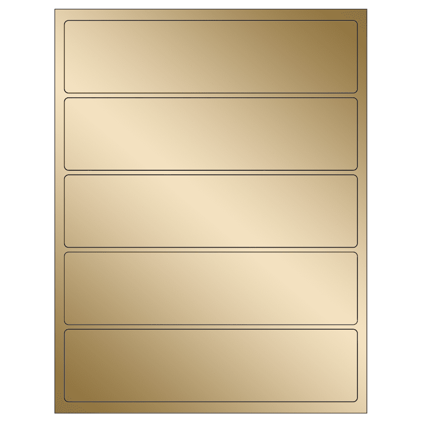 8" x 2" Gold Foil Rectangular Sheet Labels