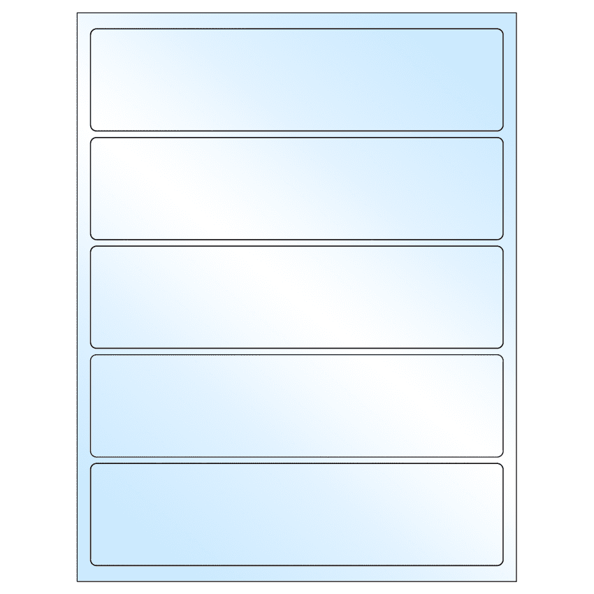 8" x 2" White Premium High Gloss Rectangular Sheet Labels