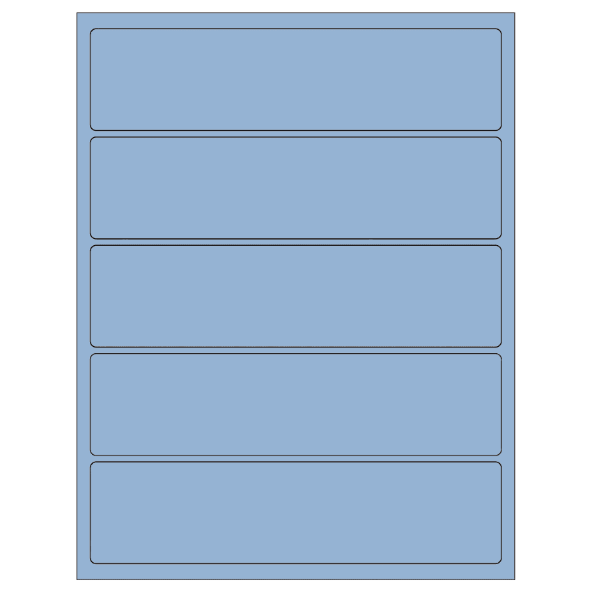 8" x 2" Pastel Blue Rectangular Sheet Labels