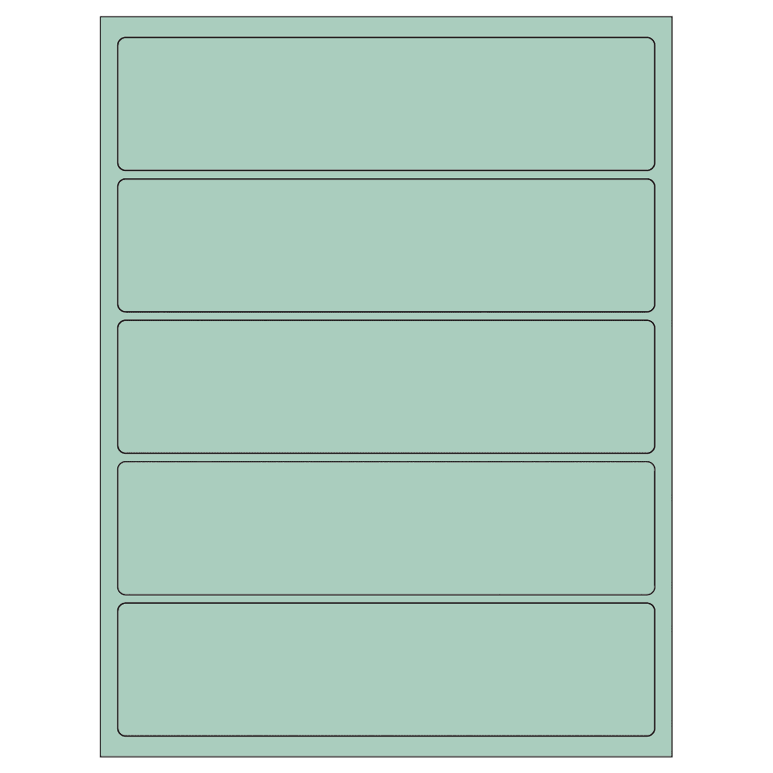 8" x 2" Pastel Green Rectangular Sheet Labels