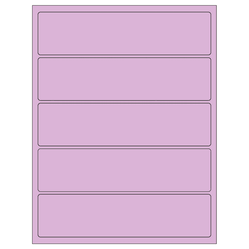 8" x 2" Pastel Purple Rectangular Sheet Labels