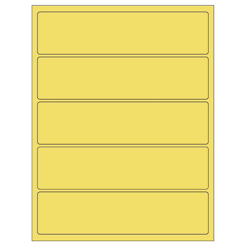8" x 2" Pastel Yellow Rectangular Sheet Labels
