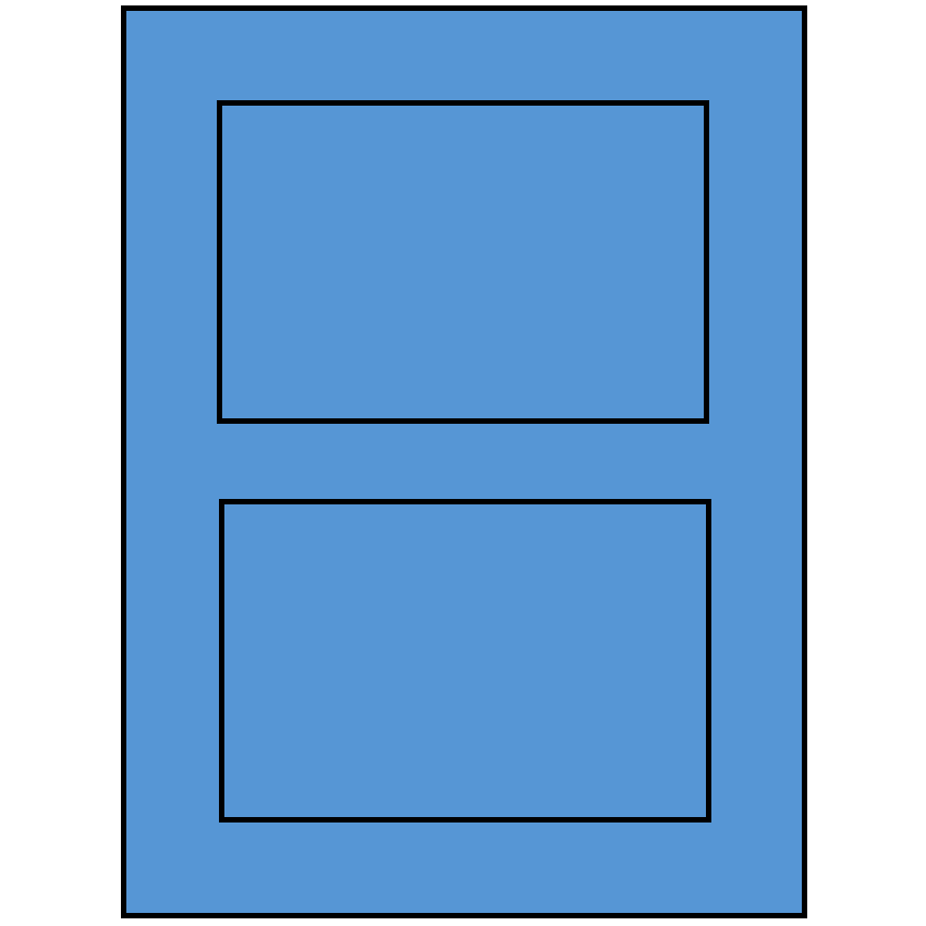 5" x 3.50785" Fluorescent Blue Rectangular Sheet Labels