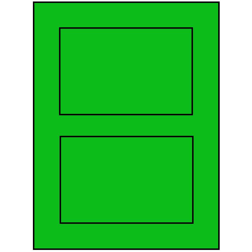 5" x 3.50785" Fluorescent Green Rectangular Sheet Labels