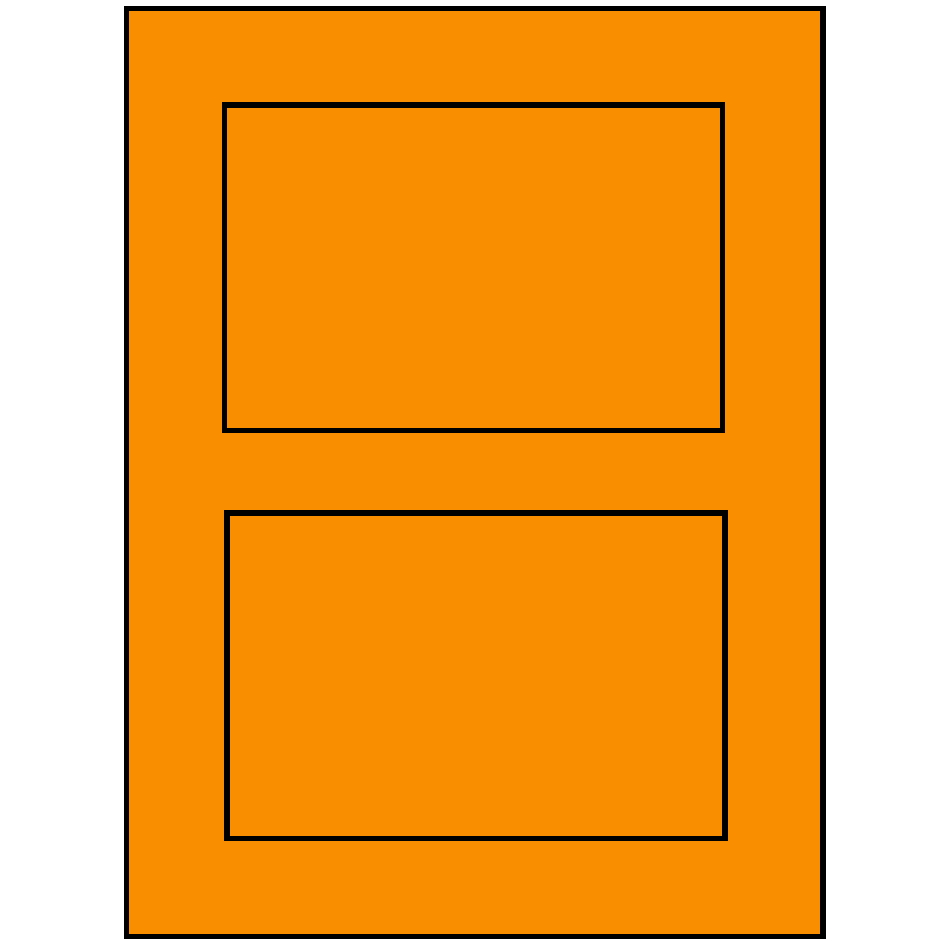 5" x 3.50785" Fluorescent Orange Rectangular Sheet Labels