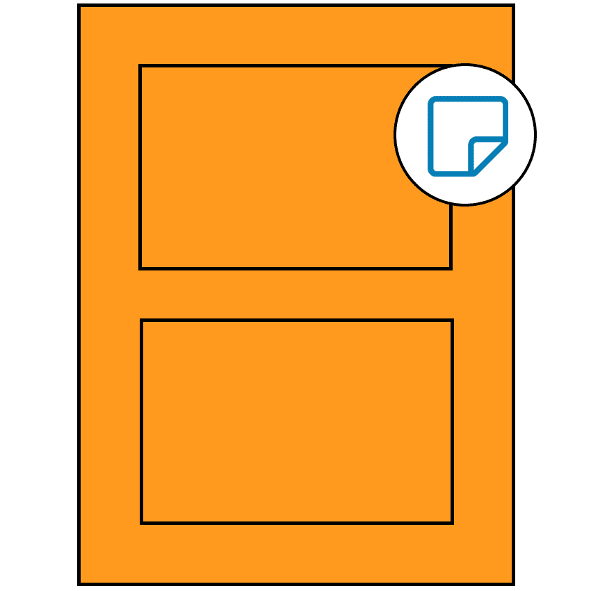 5" x 3.50785" Fluorescent Orange Rectangular Sheet Labels - Removable Adhesive