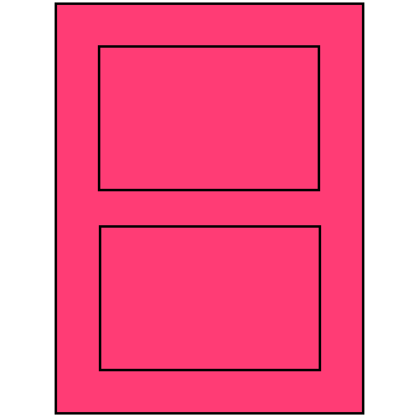 5" x 3.50785" Fluorescent Pink Rectangular Sheet Labels