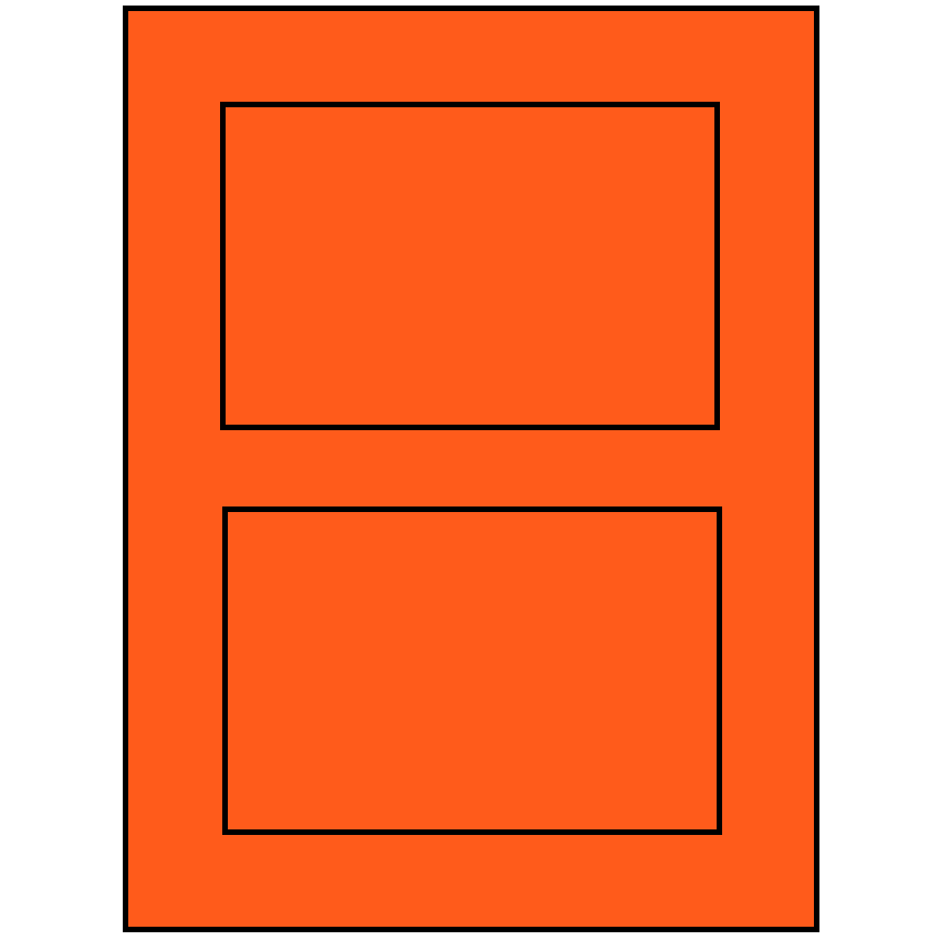 5" x 3.50785" Fluorescent Red Rectangular Sheet Labels