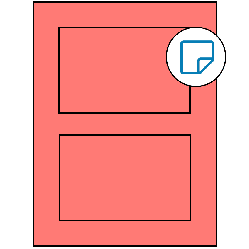 5" x 3.50785" Fluorescent Red Rectangular Sheet Labels - Removable Adhesive