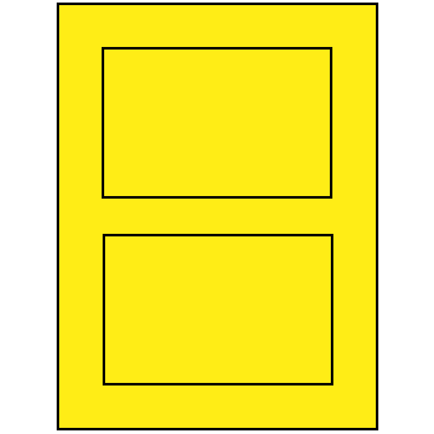 5" x 3.50785" Fluorescent Yellow Rectangular Sheet Labels