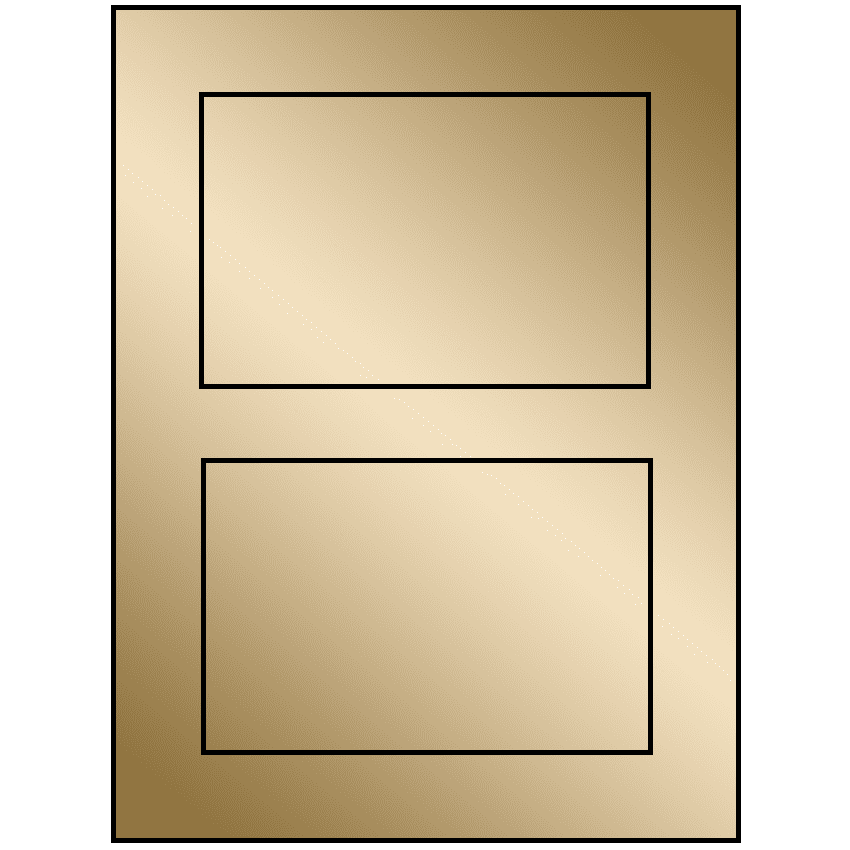 5" x 3.50785" Gold Foil Rectangular Sheet Labels