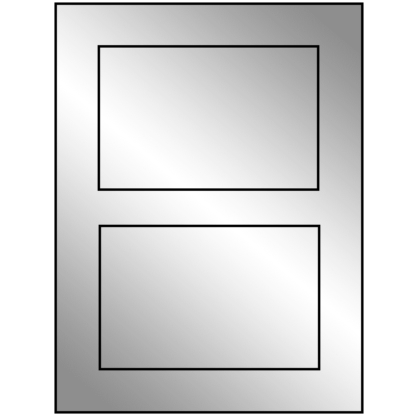 5" x 3.50785" Silver Foil Rectangular Sheet Labels