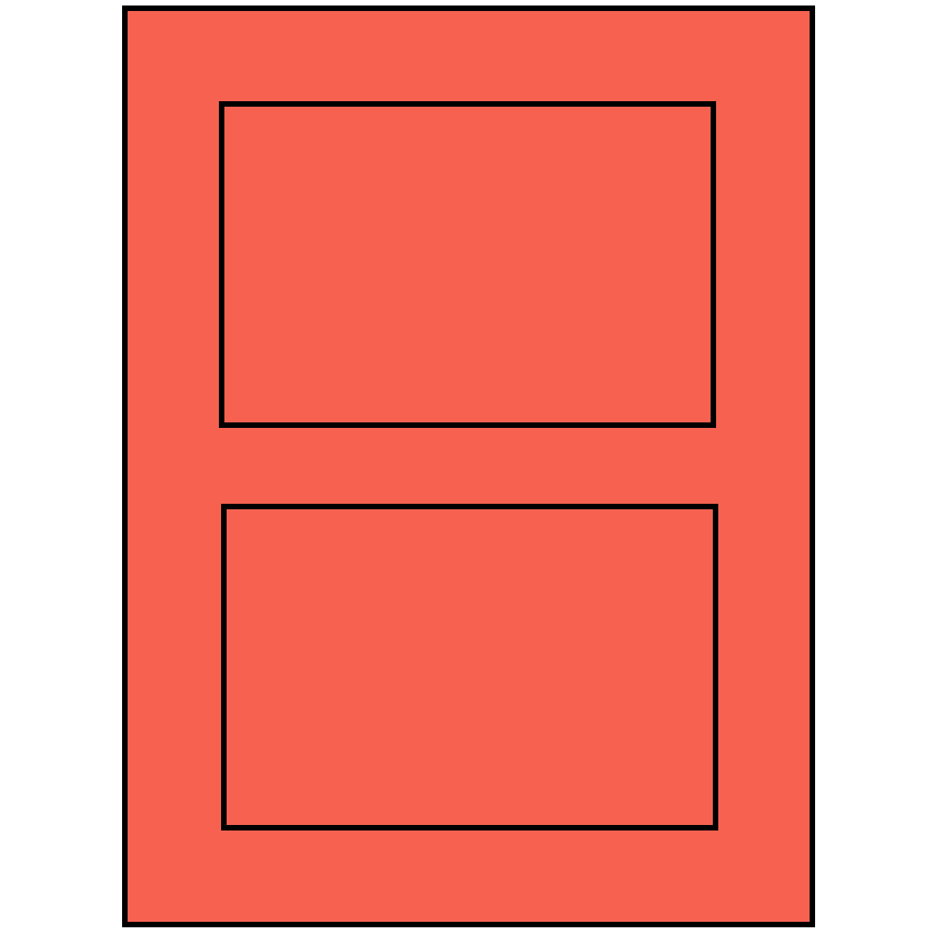 5" x 3.50785" Red Rectangular Sheet Labels