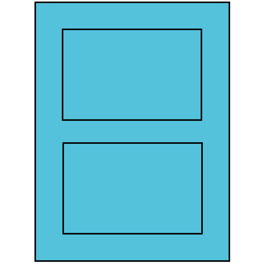 5" x 3.50785" Turquoise Rectangular Sheet Labels